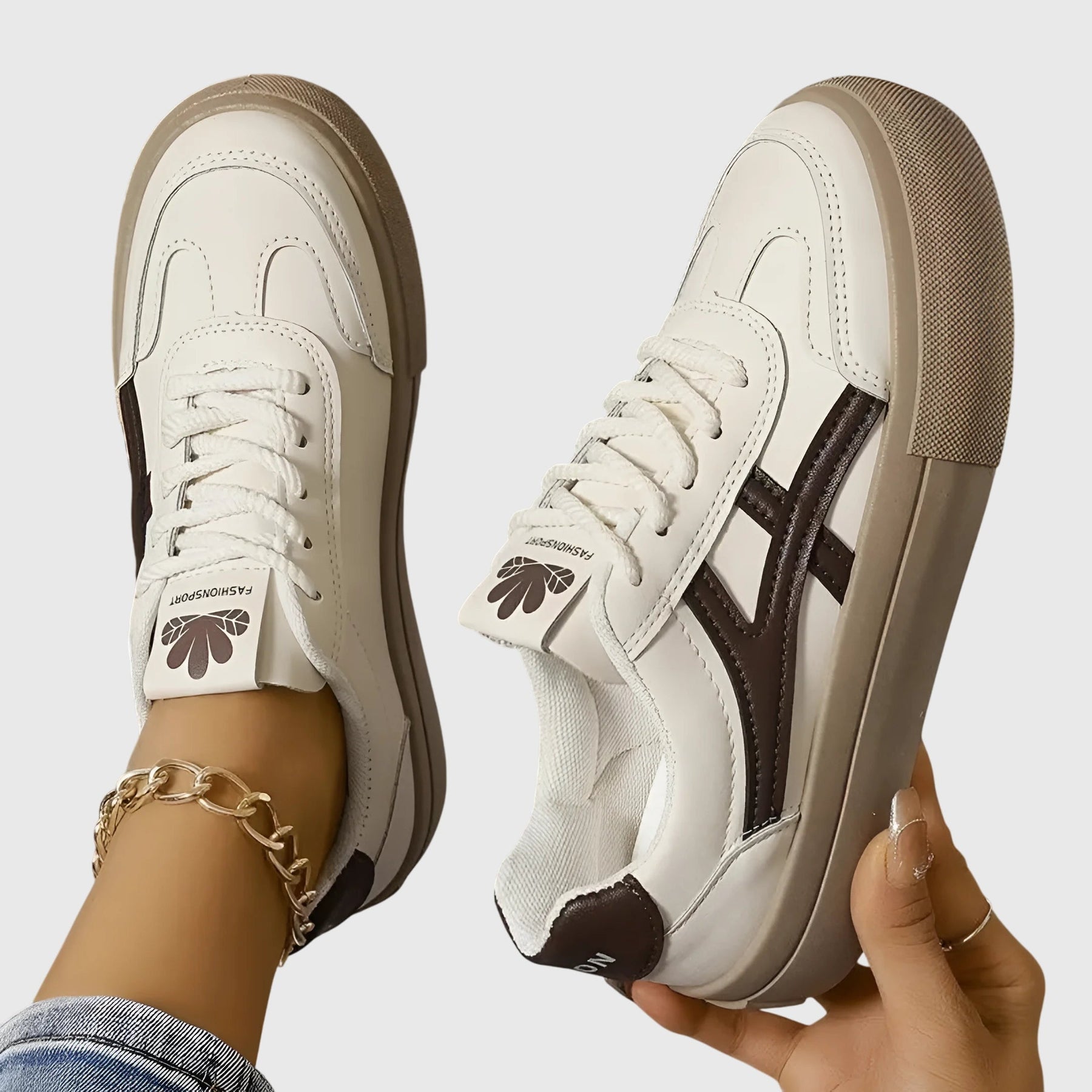 Kléovaine | Sneakers bicolores à chevron