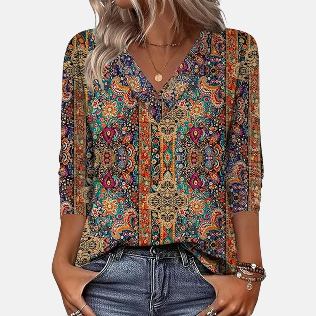 Ysilde | Blouse bohème à imprimé floral