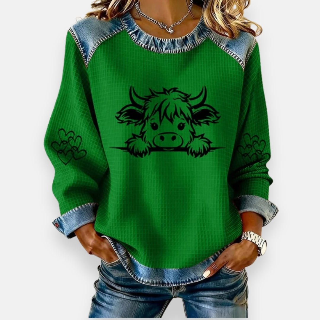 Louisa | Sweat avec imprimé vache