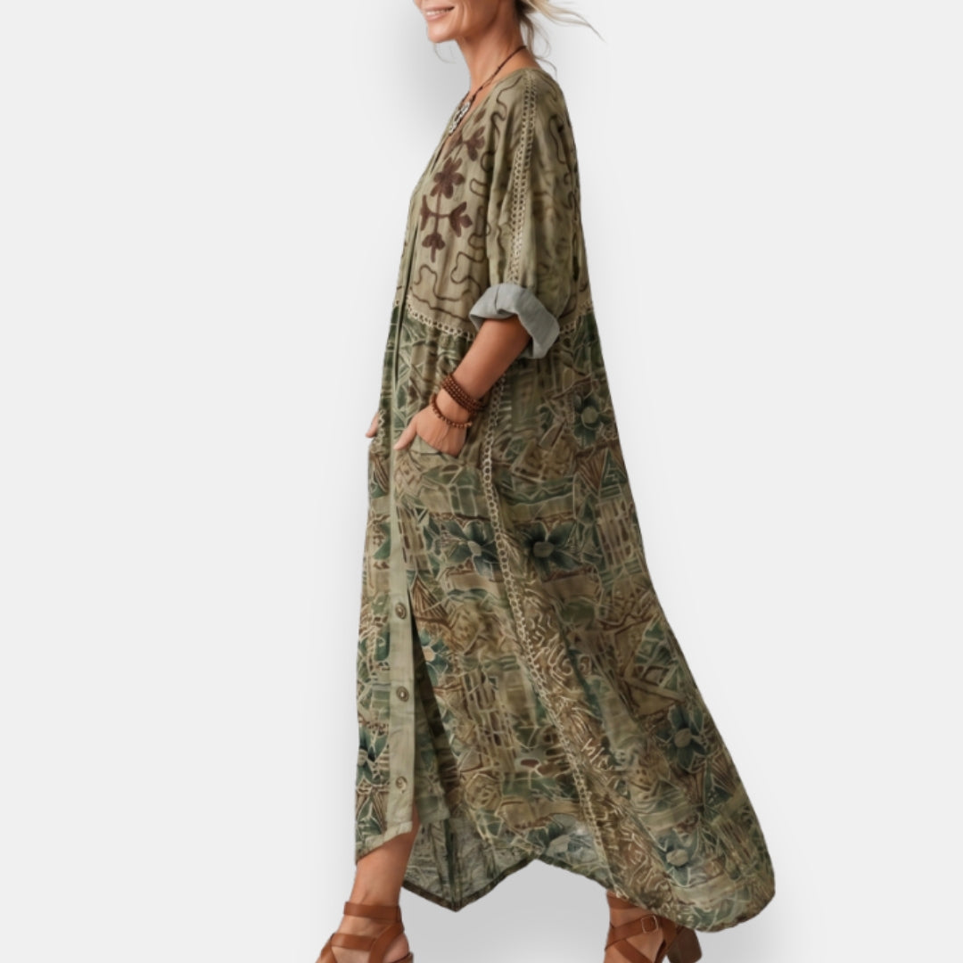 Aziliz | Robe Kaftan Patchwork