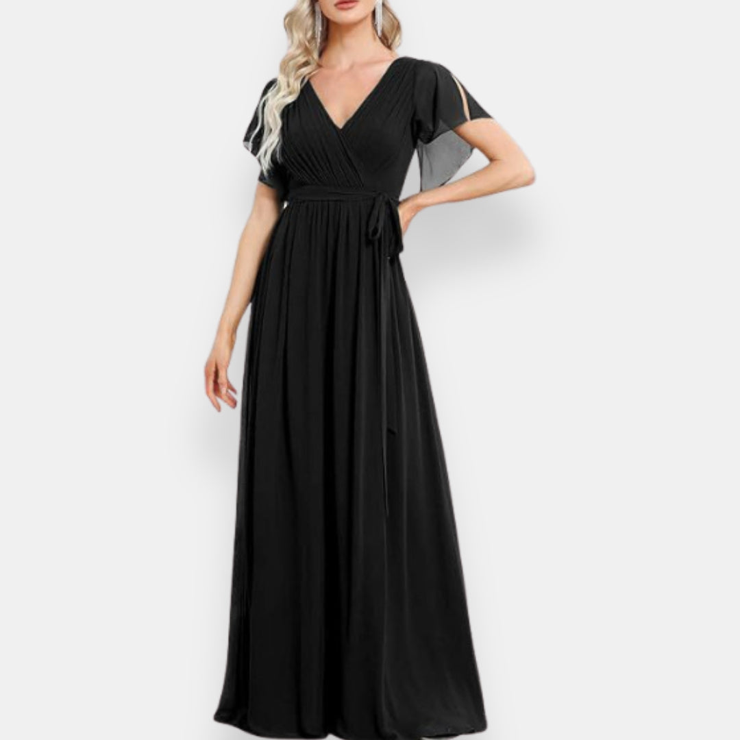 Dahlia | Robe soirée manches volantées