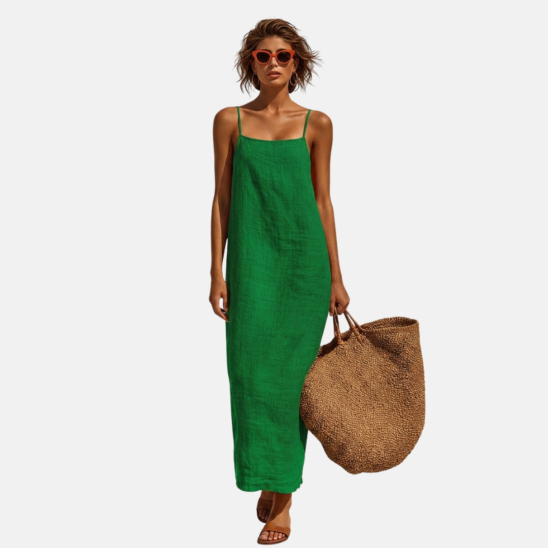 Soléane | Robe longue à fines bretelles