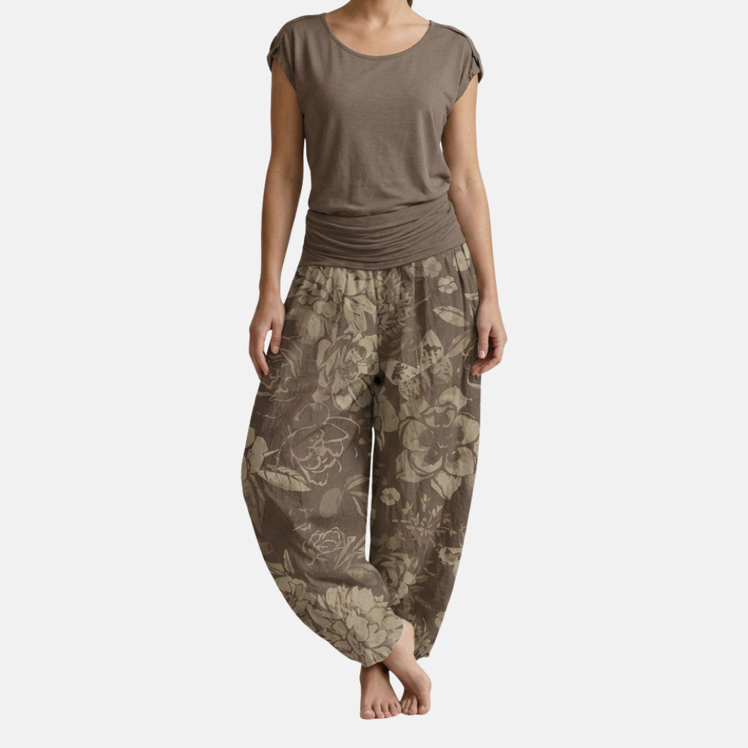 Garance | Pantalon bouffant à imprimé floral
