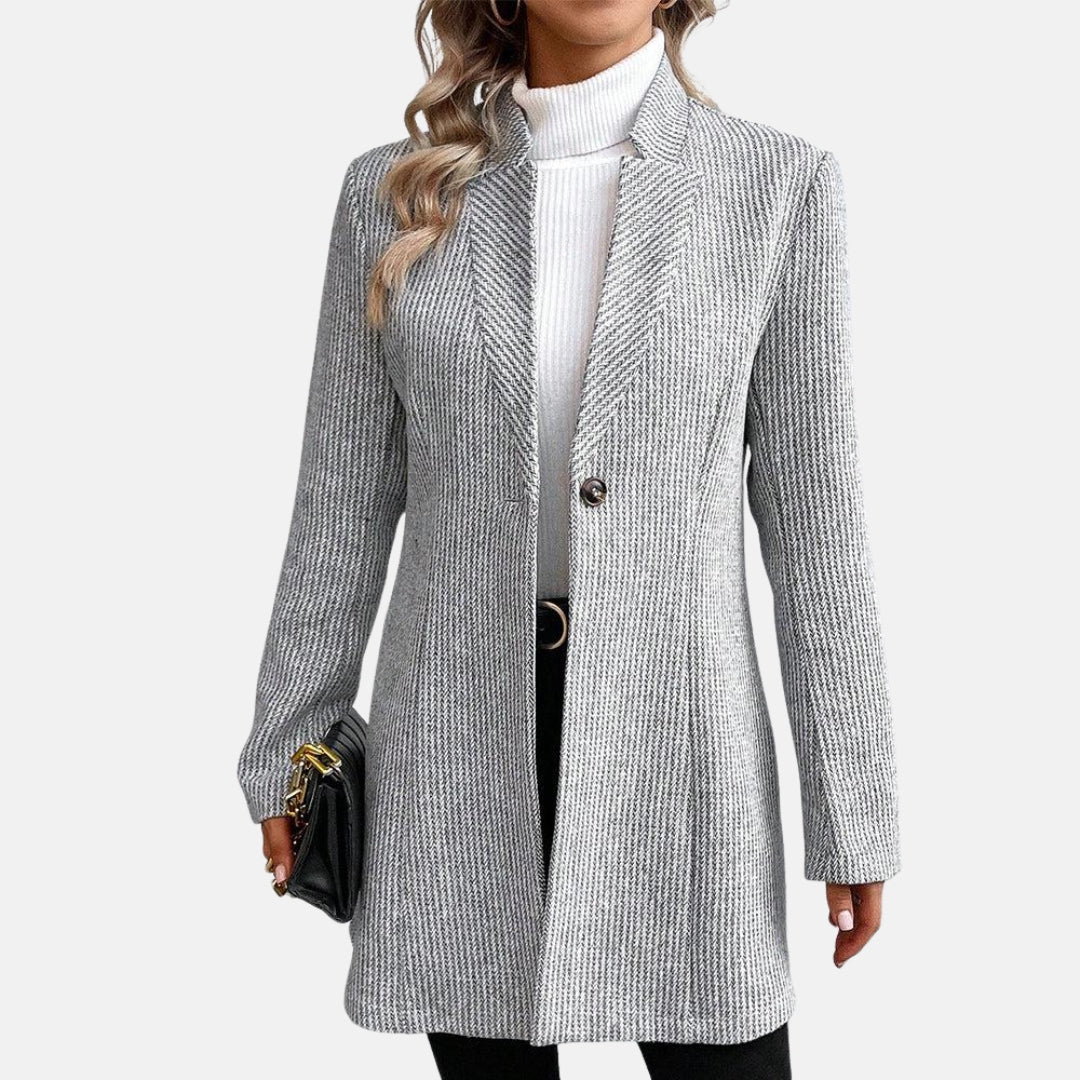 Elaris | Blazer long à motif discret