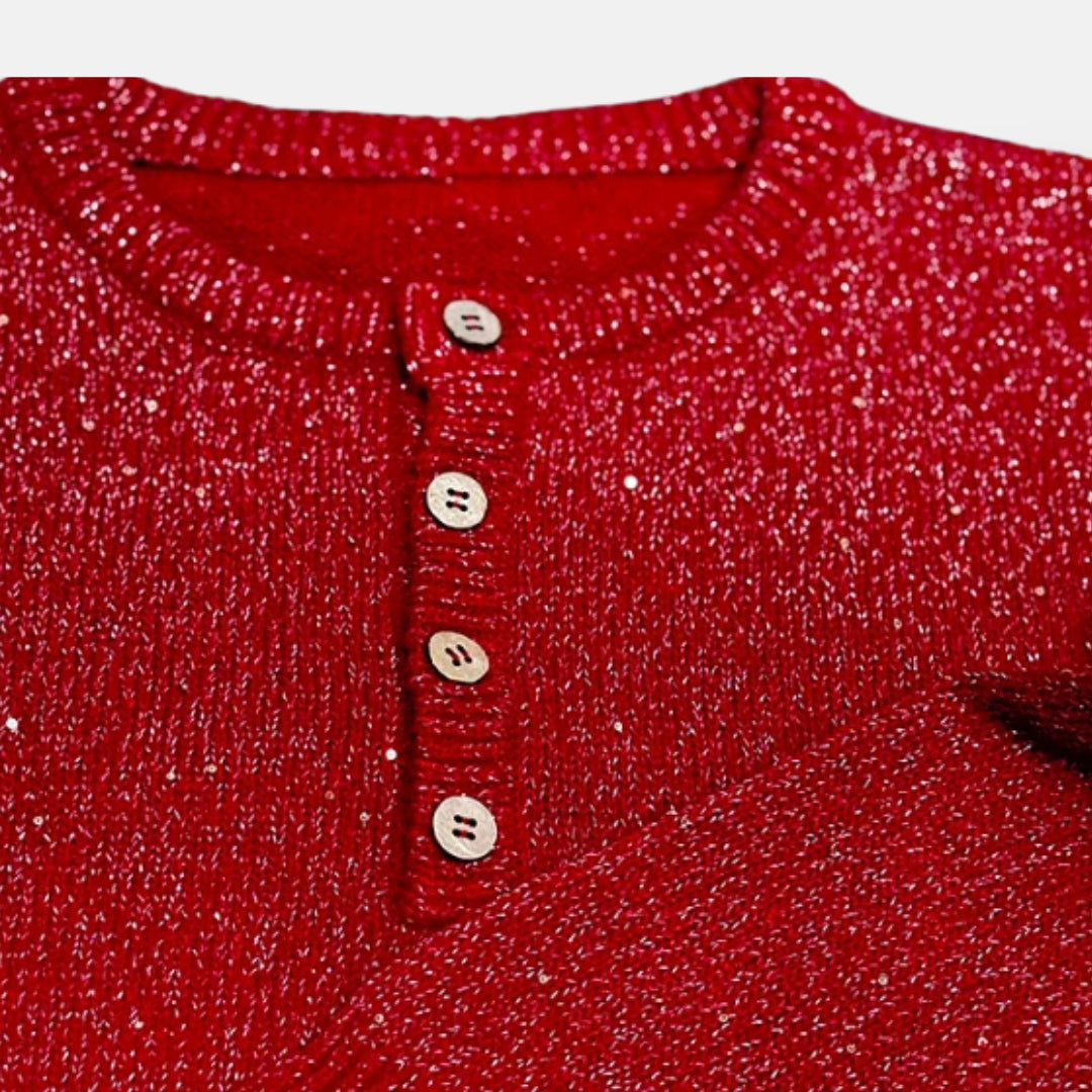 Lorélia | Sweatshirt à boutons scintillant