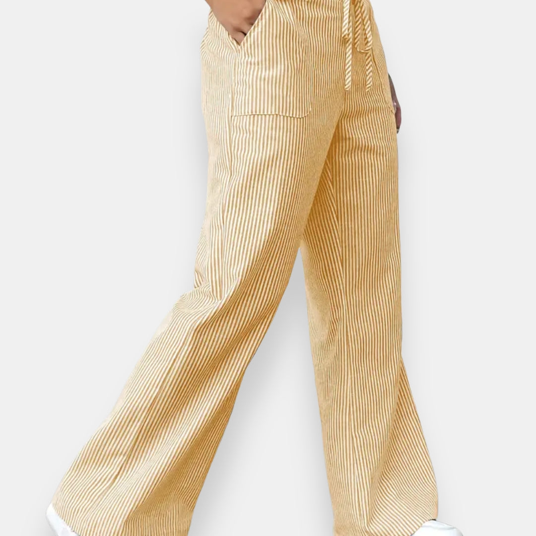 Reinelde | Pantalon Large Rayé