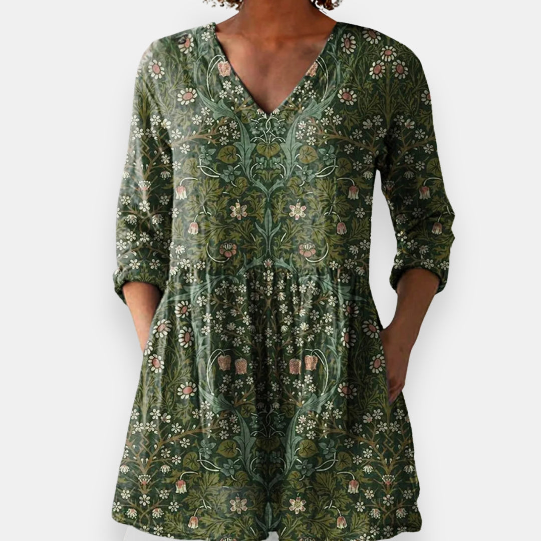 Nonne | Blouse Col V Botanique