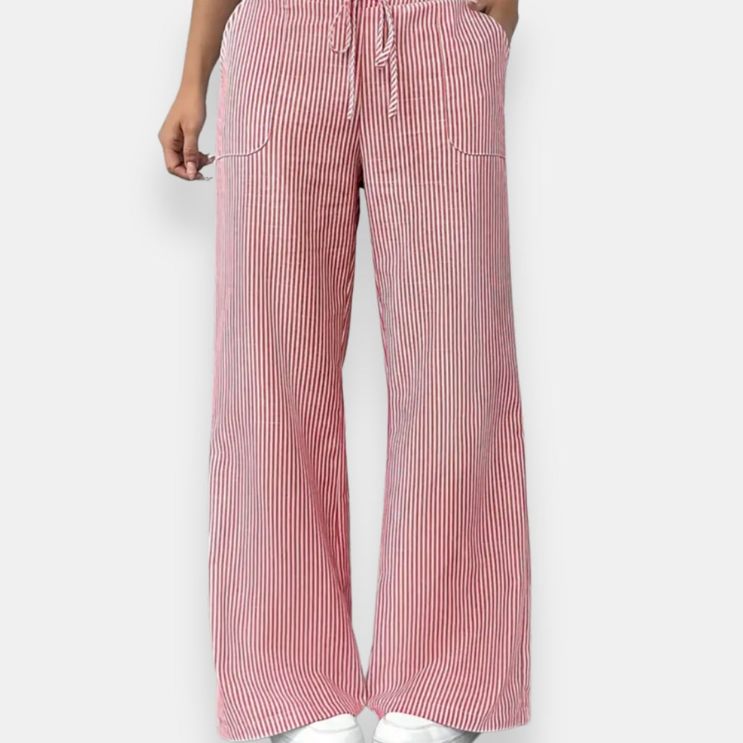 Reinelde | Pantalon Large Rayé