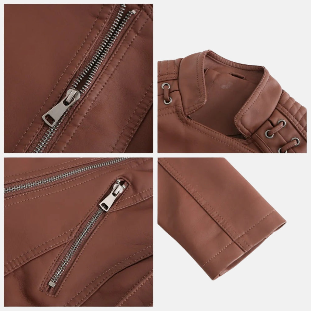 Diana | Veste en cuir d’agneau lavé