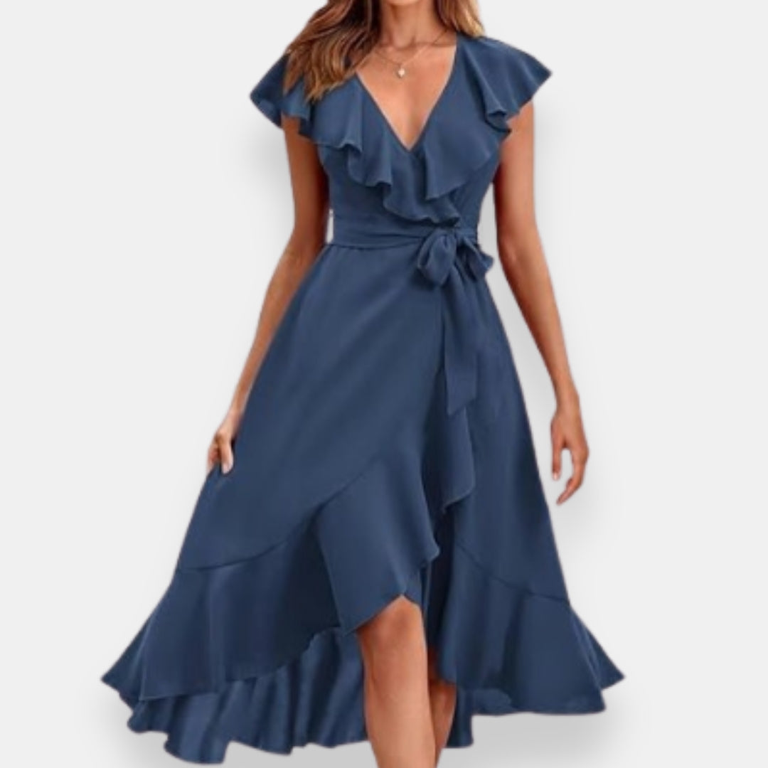 Brénaine | Robe portefeuille à volants