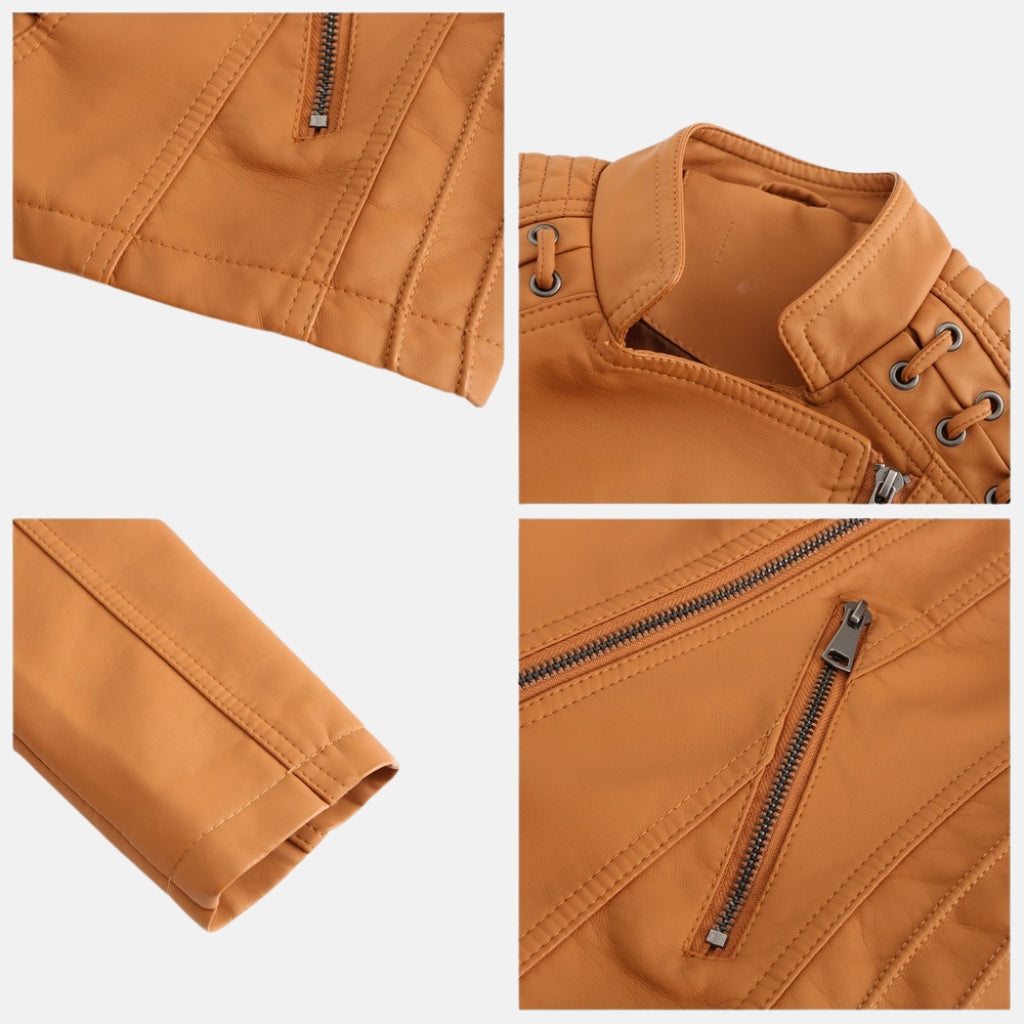 Diana | Veste en cuir d’agneau lavé