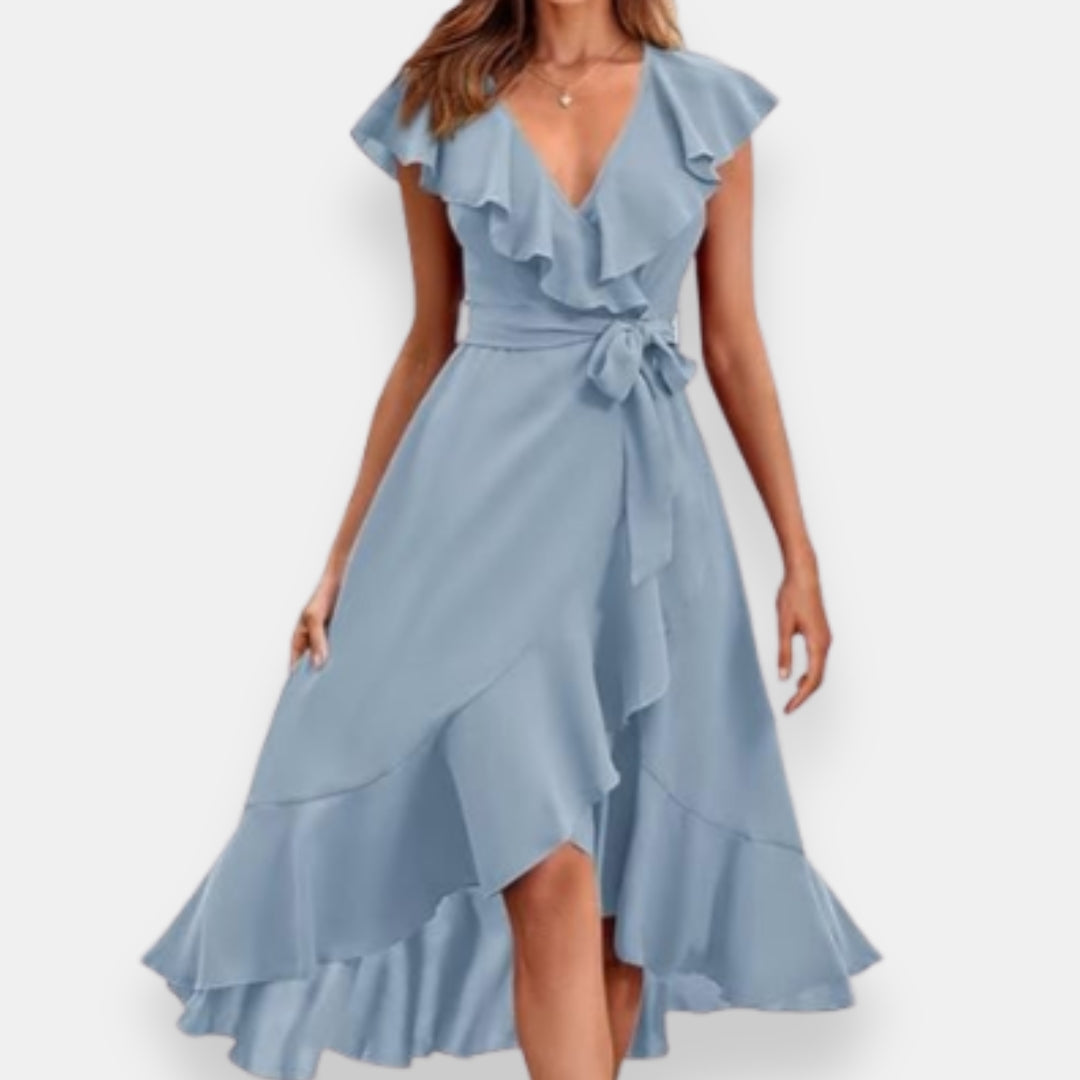 Brénaine | Robe portefeuille à volants