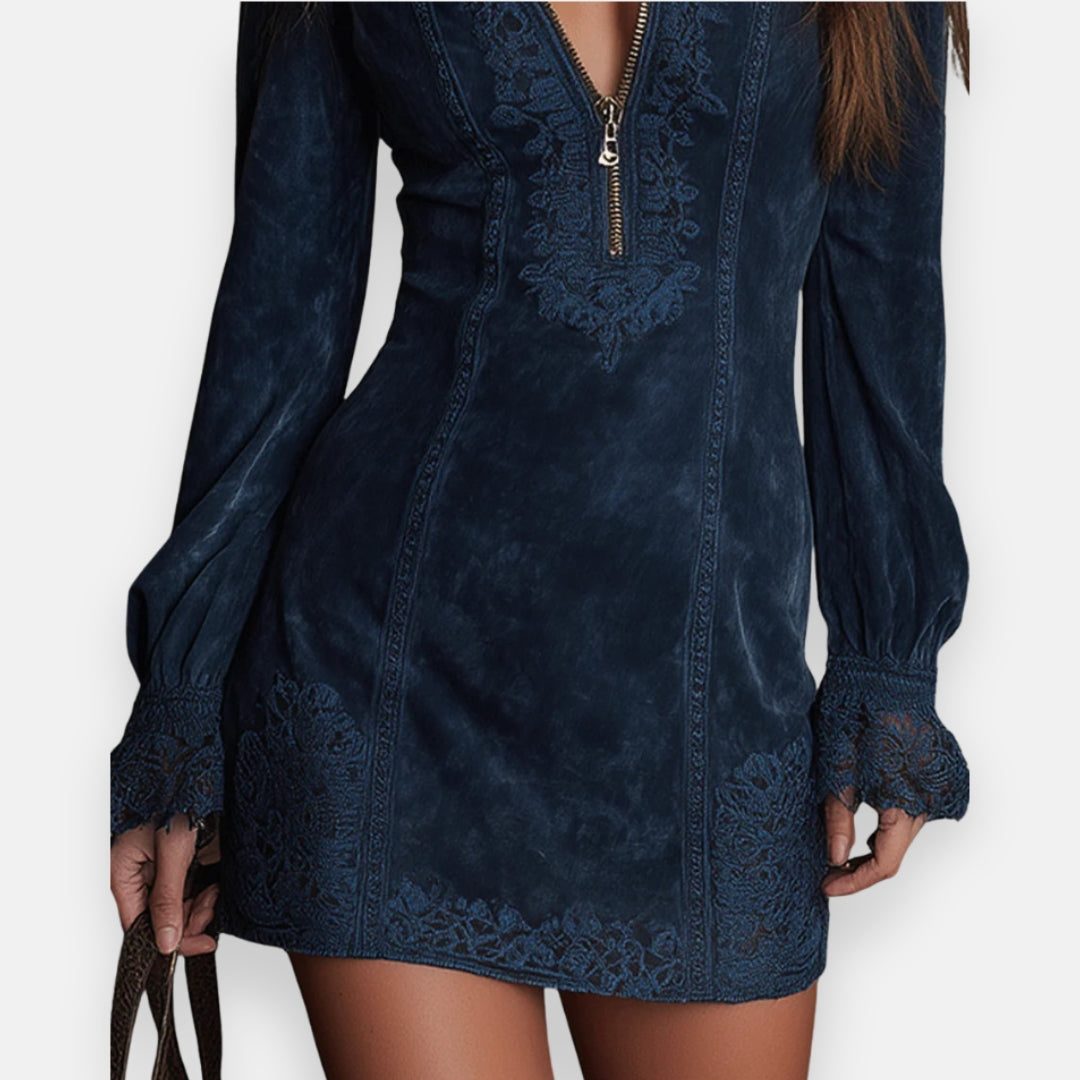 Héloria | Robe Suédine Brodée