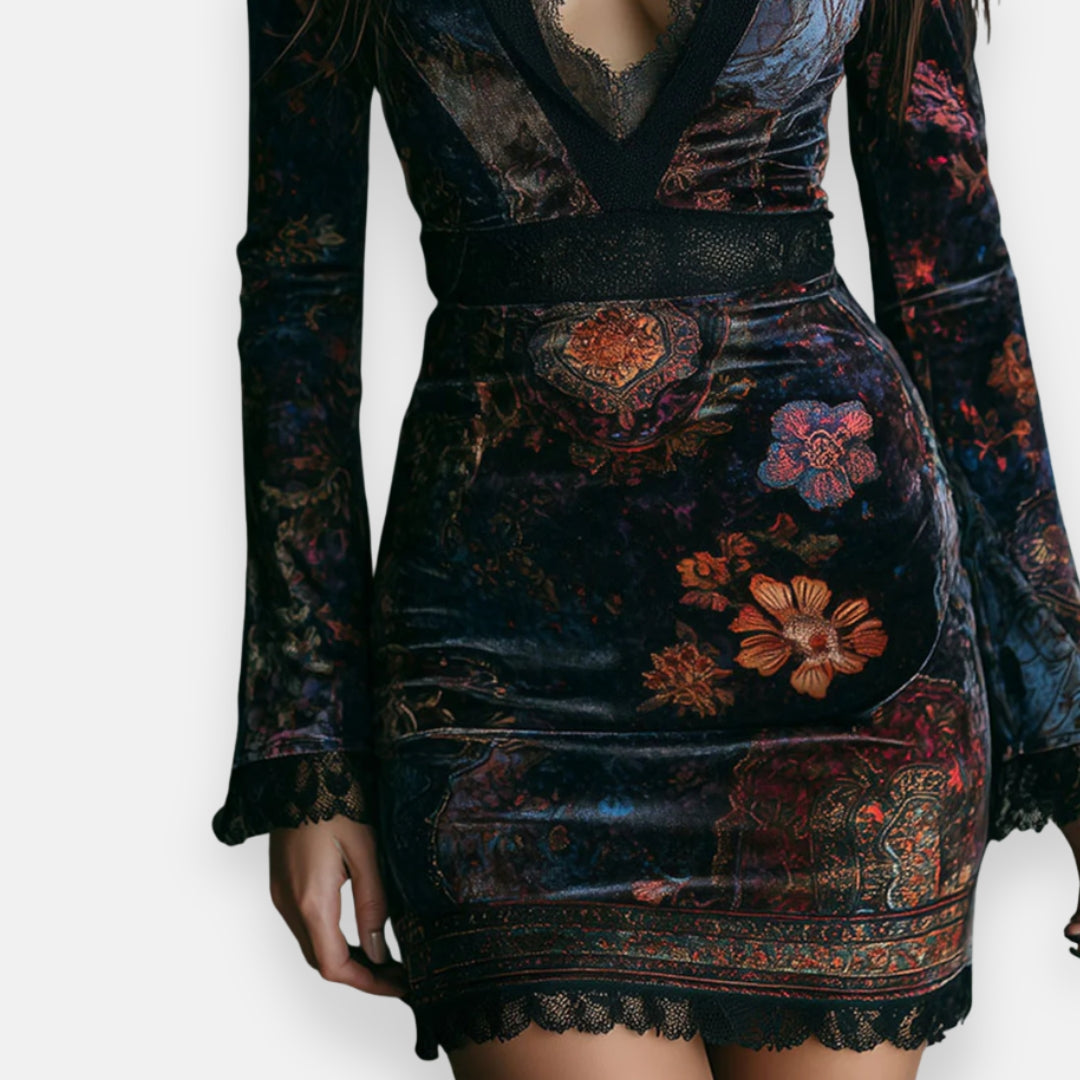 Willa | Robe en dentelle de velours