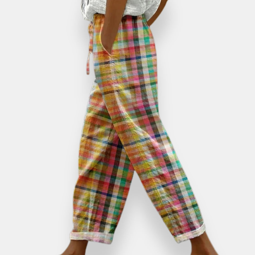 Sylvaine | Pantalon Large Carreaux