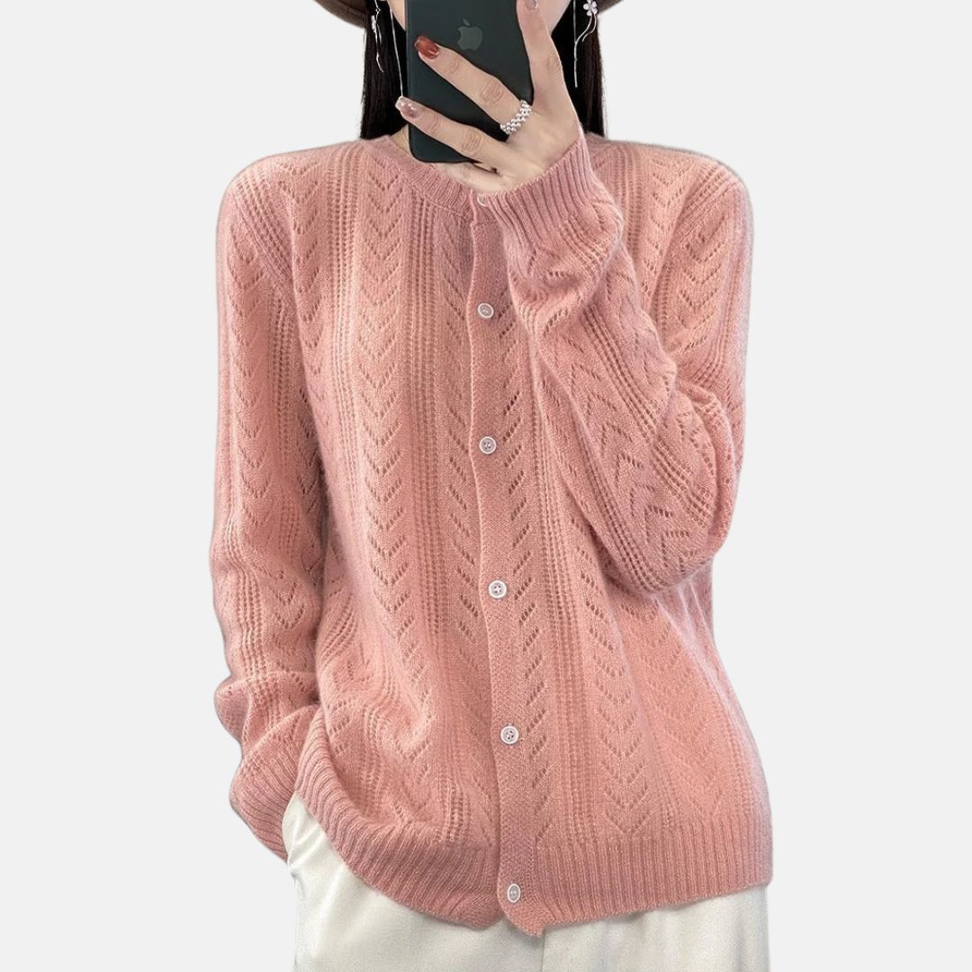 Santorin | Cardigan léger à maille ajourée