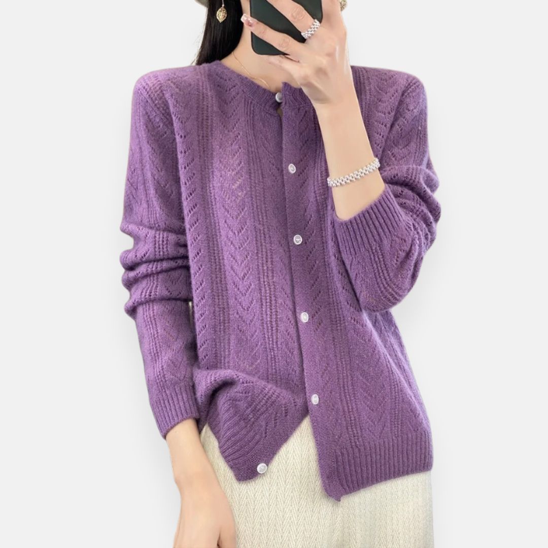 Santorin | Cardigan léger à maille ajourée