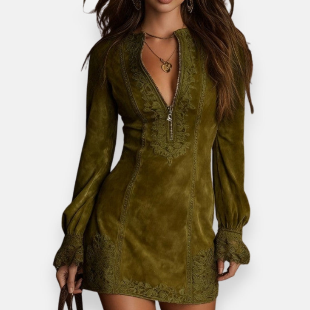 Héloria | Robe Suédine Brodée