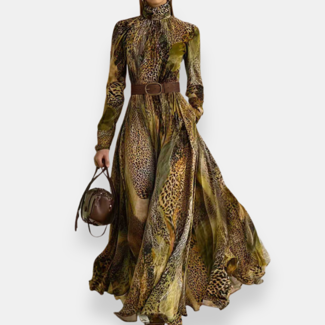 Ilaria | Robe Léopard Plissée