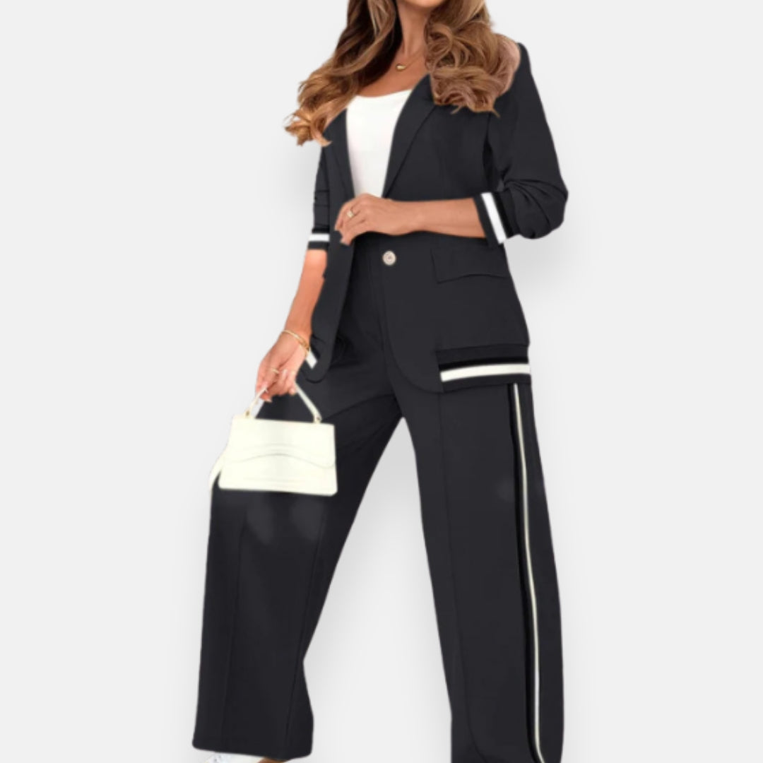 Alenya | Ensemble blazer moderne à pantalon large