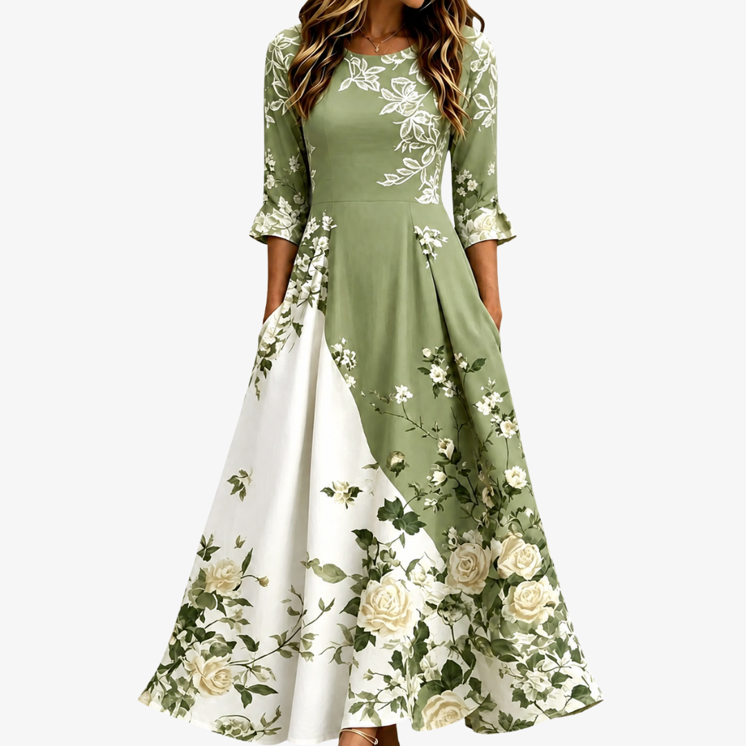 Lorette | Robe Fleurie Bicolore