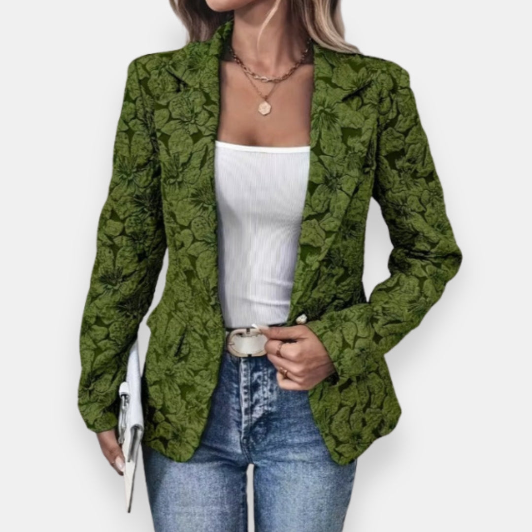 Laora | Veste en Jacquard à Motif Floral