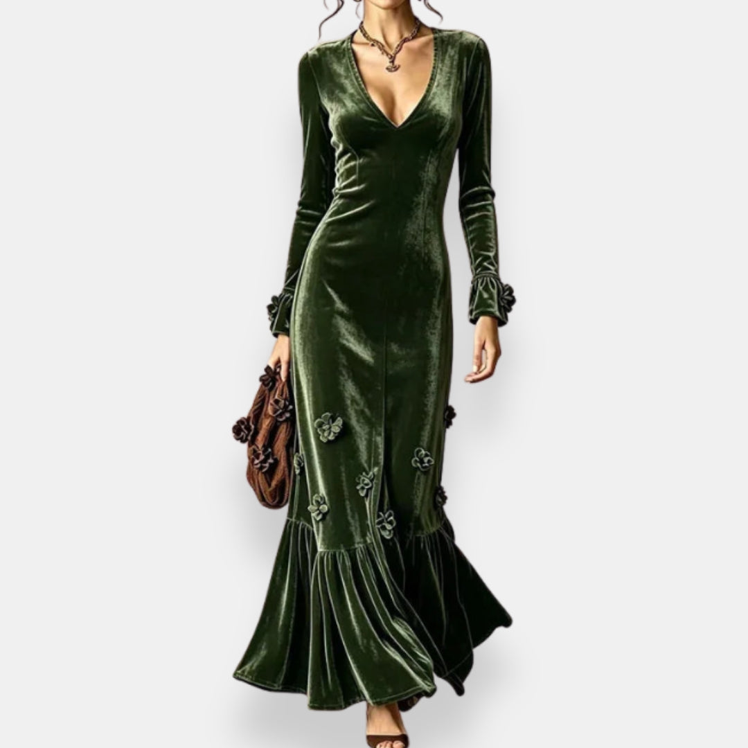 Jeannine | Robe Sirène Fleurie