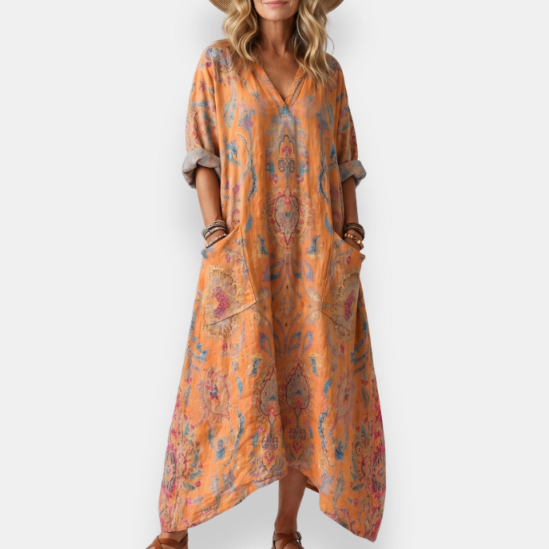 Klervi | Robe Kaftan Imprimée