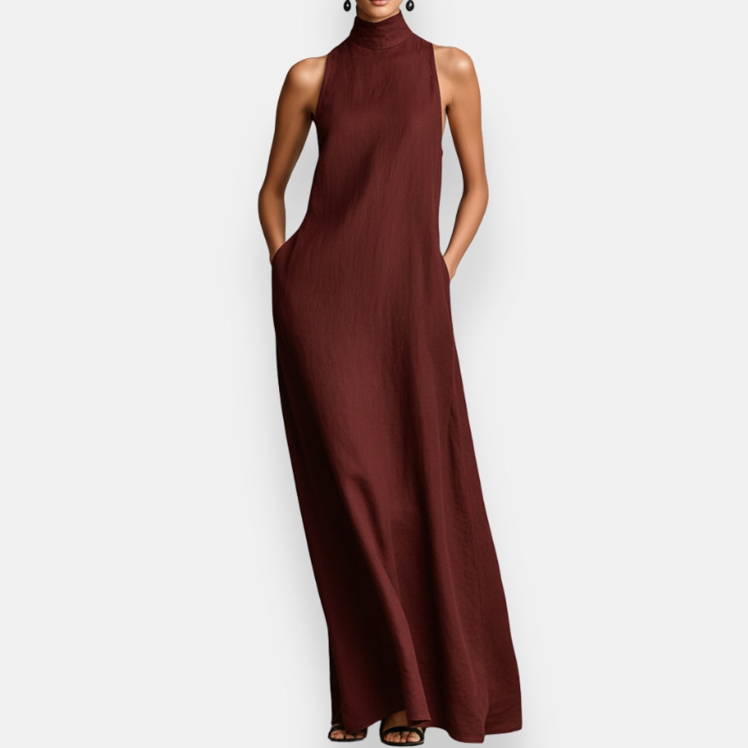 Calverne | Robe Longue Col Montant