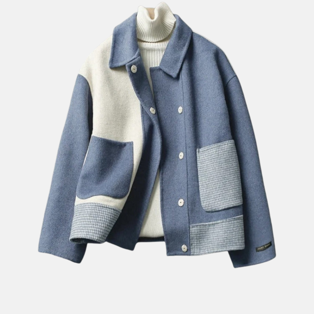 Salomé | Veste bicolore à poches contrastées