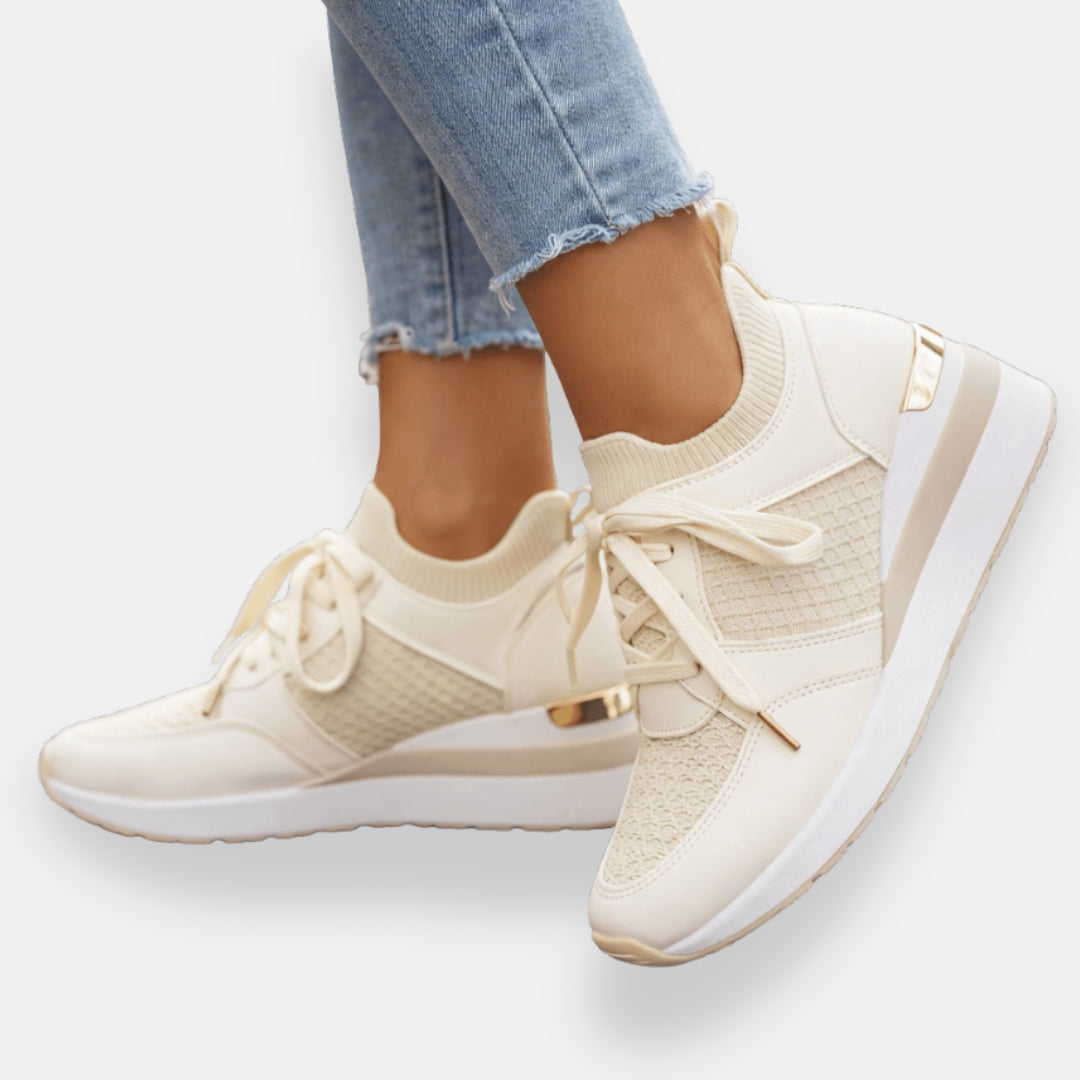 Linotte | Sneakers compensées dorées