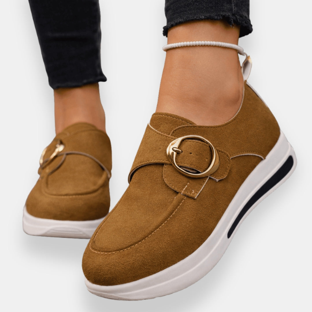 Périnelle | Mocassins compensés boucle dorée