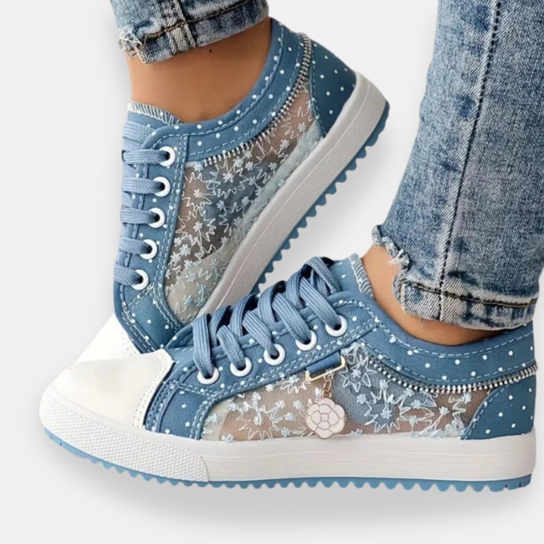 Caëlvoire | Sneakers brodées détail zip