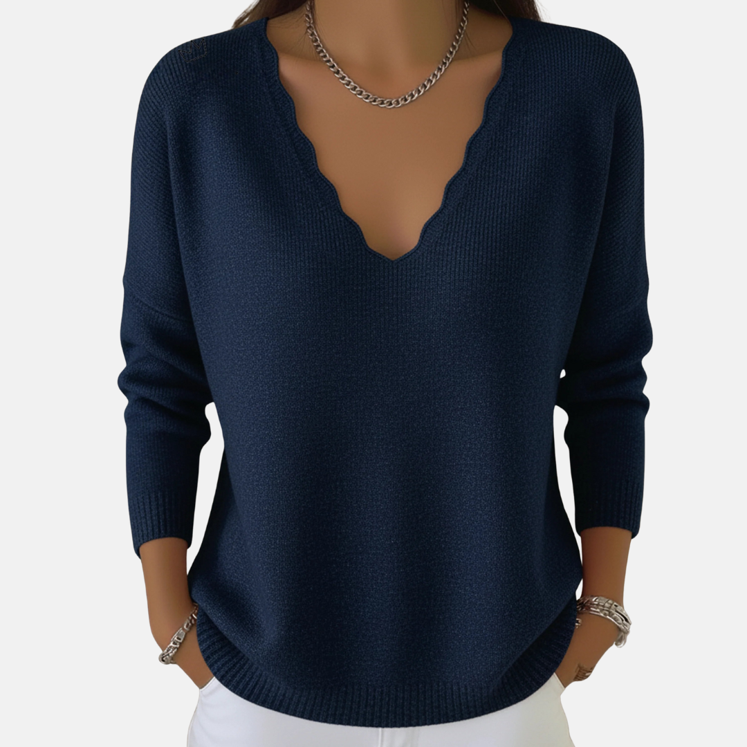 Tracy | Pull à col festonné élégant