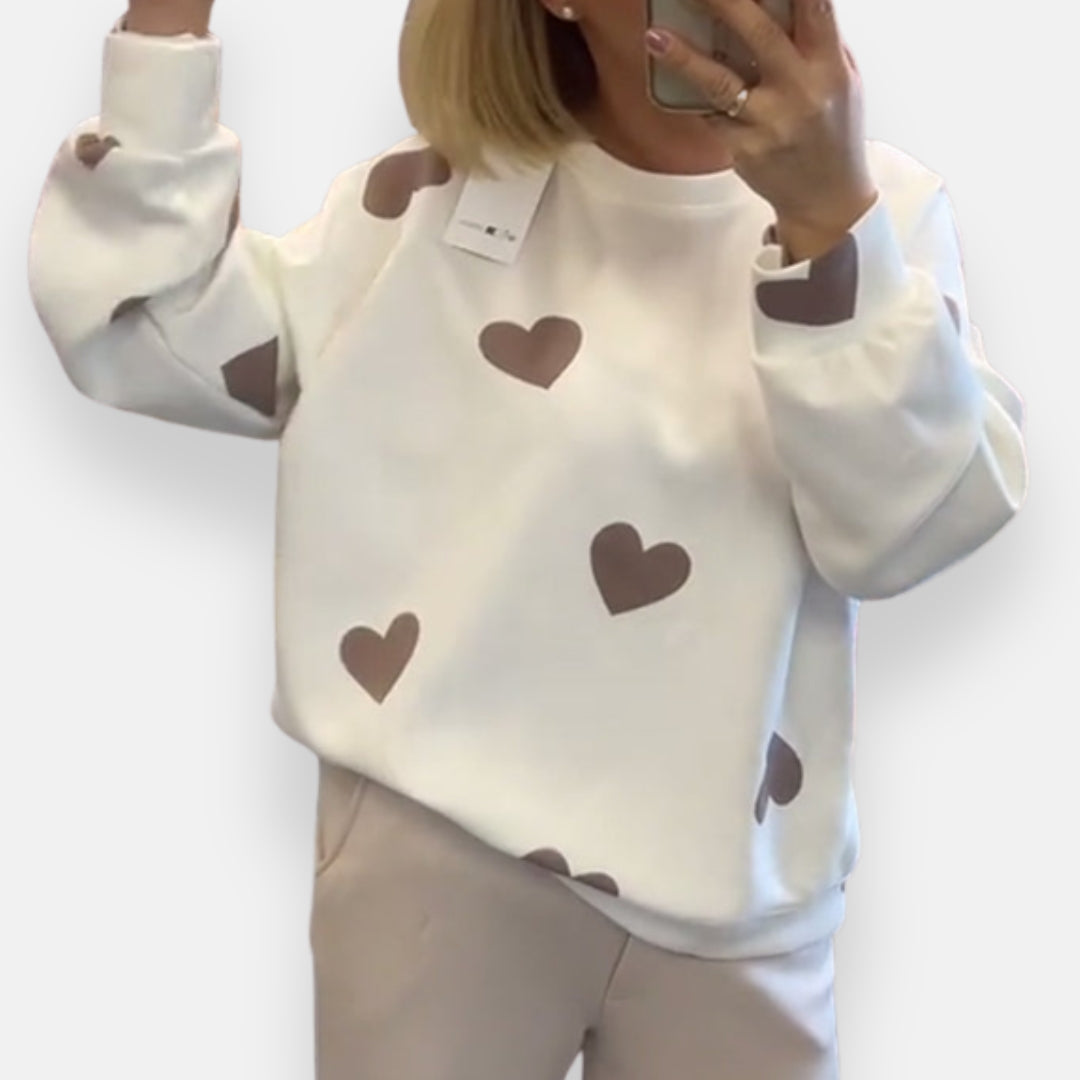 Pauline | Sweat-shirt à imprimé cœur