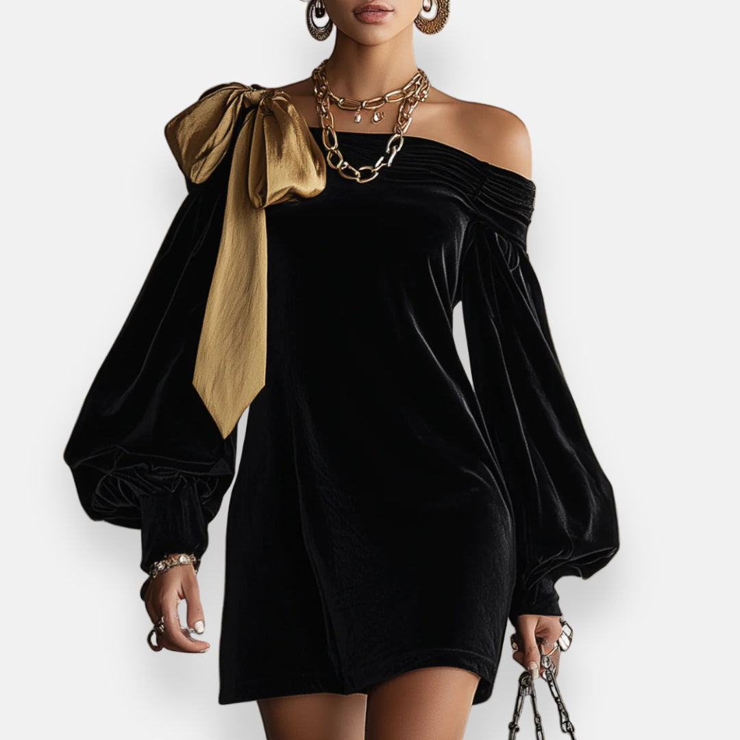 Nérine | Robe Velours Asymétrique