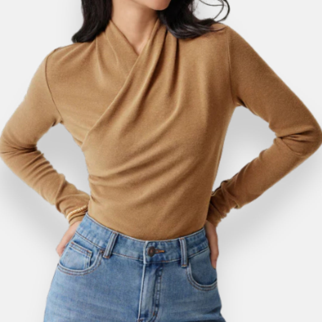 Cérina | Haut enveloppant à manches longues