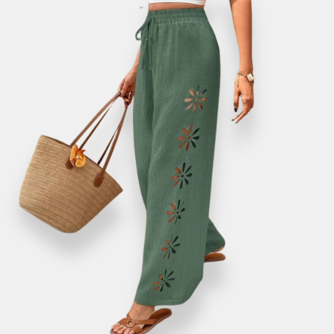 Vianne | Pantalon Fleuri Ajouré