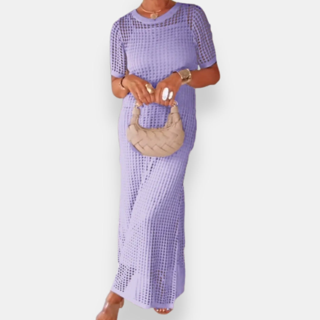 Liézel | Robe longue ajourée courte