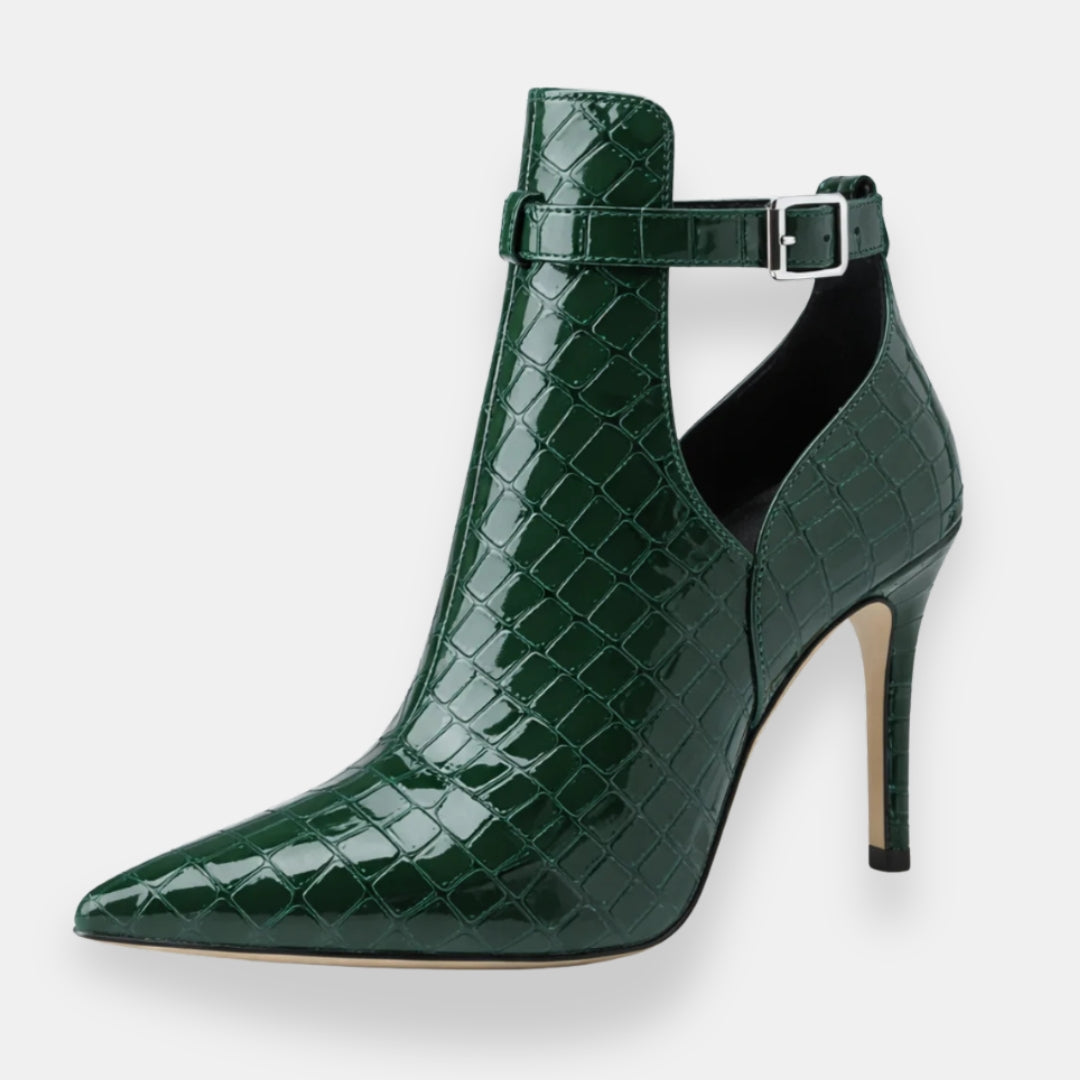 Simone | Escarpins croco vernies