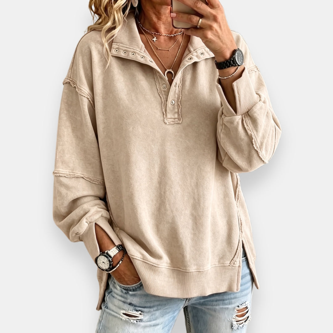 Amaia | Sweat Col Boutonné