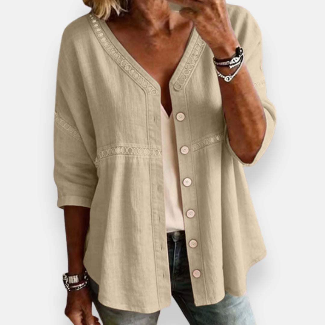 Dorvarne | Blouse Col V Crochet