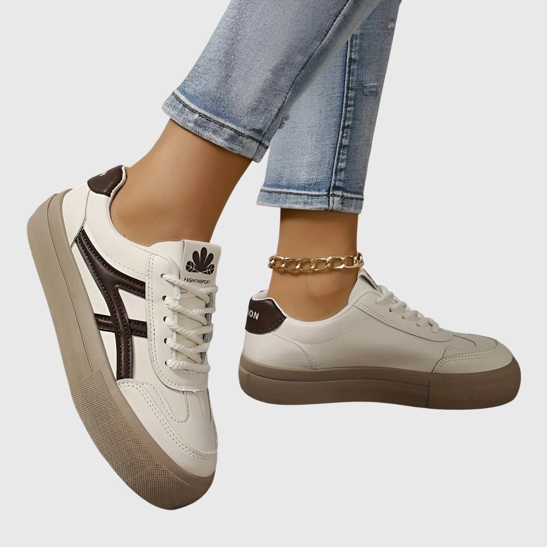 Kléovaine | Sneakers bicolores à chevron