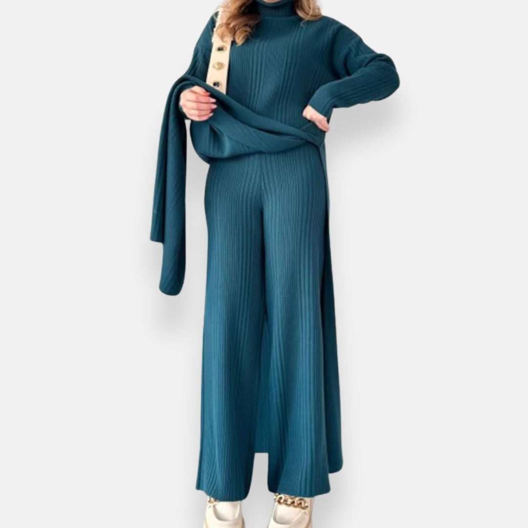 Mirelina | Ensemble pull long et pantalon côtelé