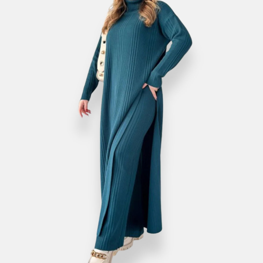 Mirelina | Ensemble pull long et pantalon côtelé