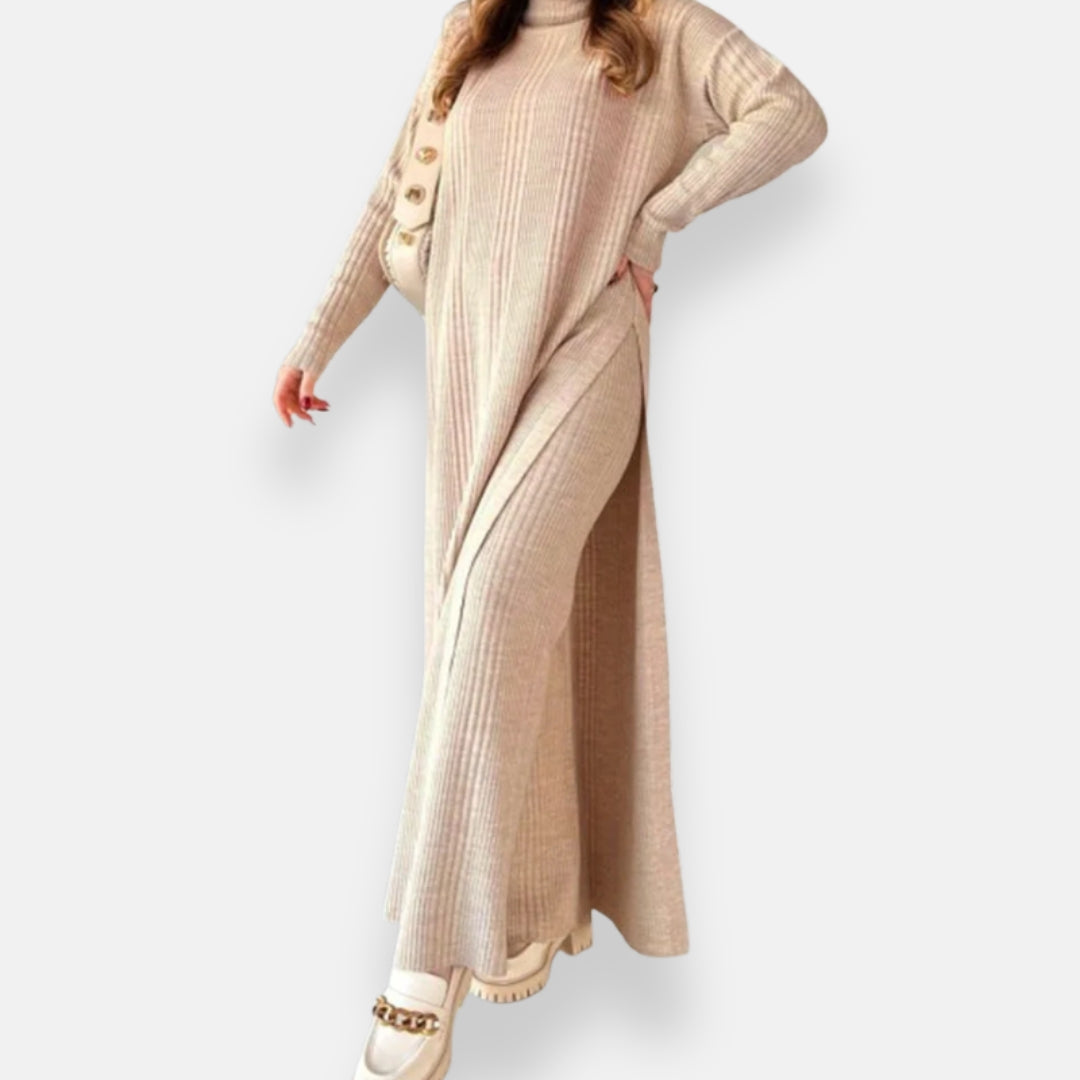 Mirelina | Ensemble pull long et pantalon côtelé