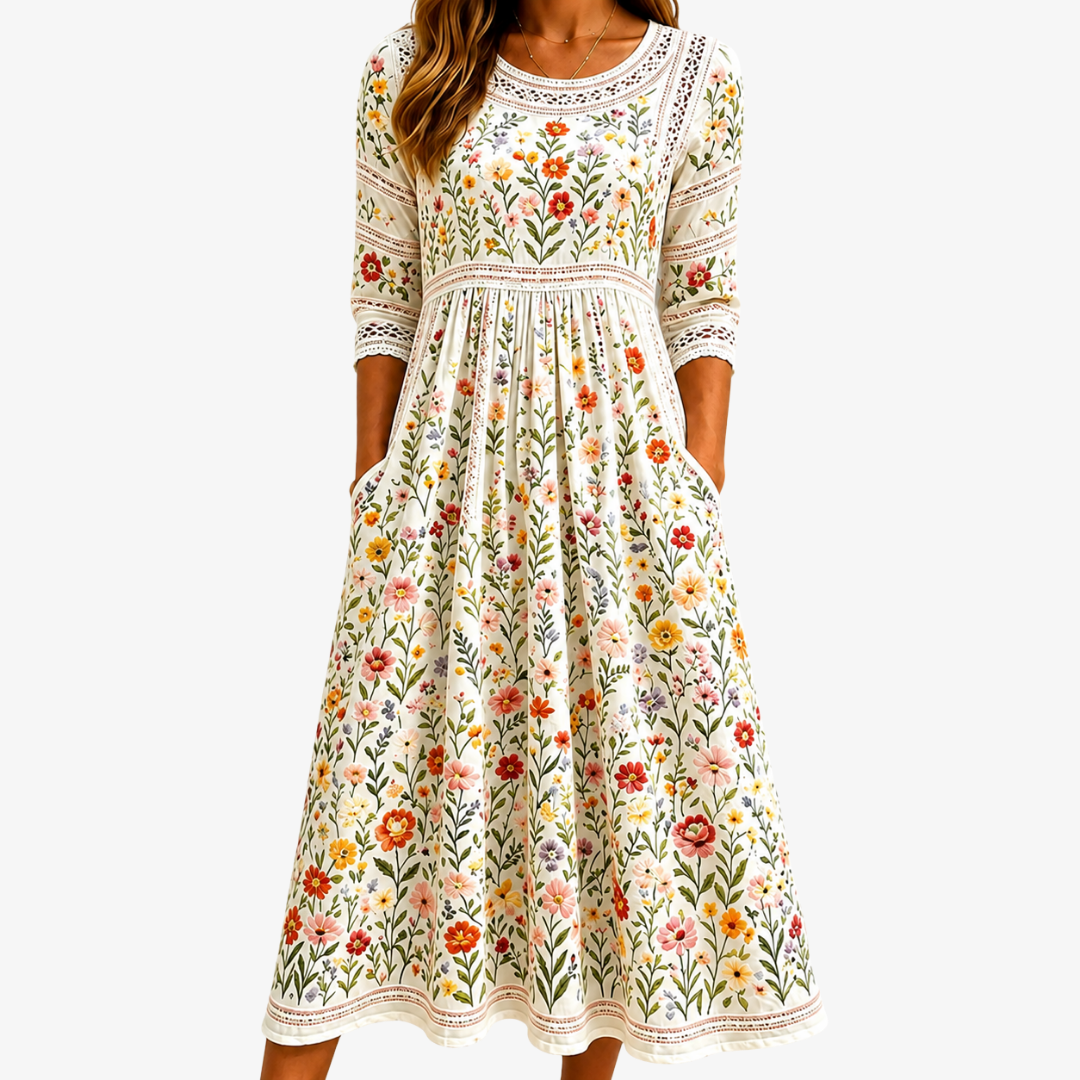 Elfriede | Robe Fleurie Ajourée