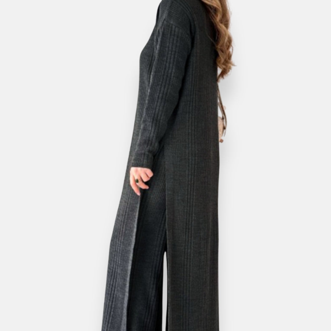 Mirelina | Ensemble pull long et pantalon côtelé