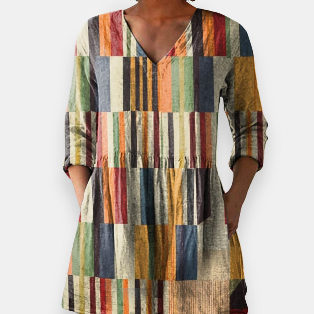 Christine | Blouse Col V Multicolore