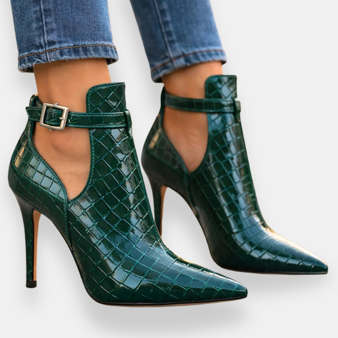 Simone | Escarpins croco vernies